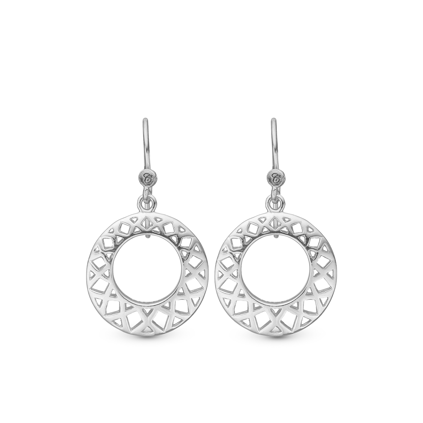 Circles of Happiness Dangle Earring - Polished Sterling Silver