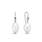 Pearl Dream Dangle Earring - Polished Sterling Silver with 2 white Ferskvandsperler