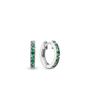 Green Circles Hoops - Sterling Silver with 16 Greenne Cubic Zirkonia