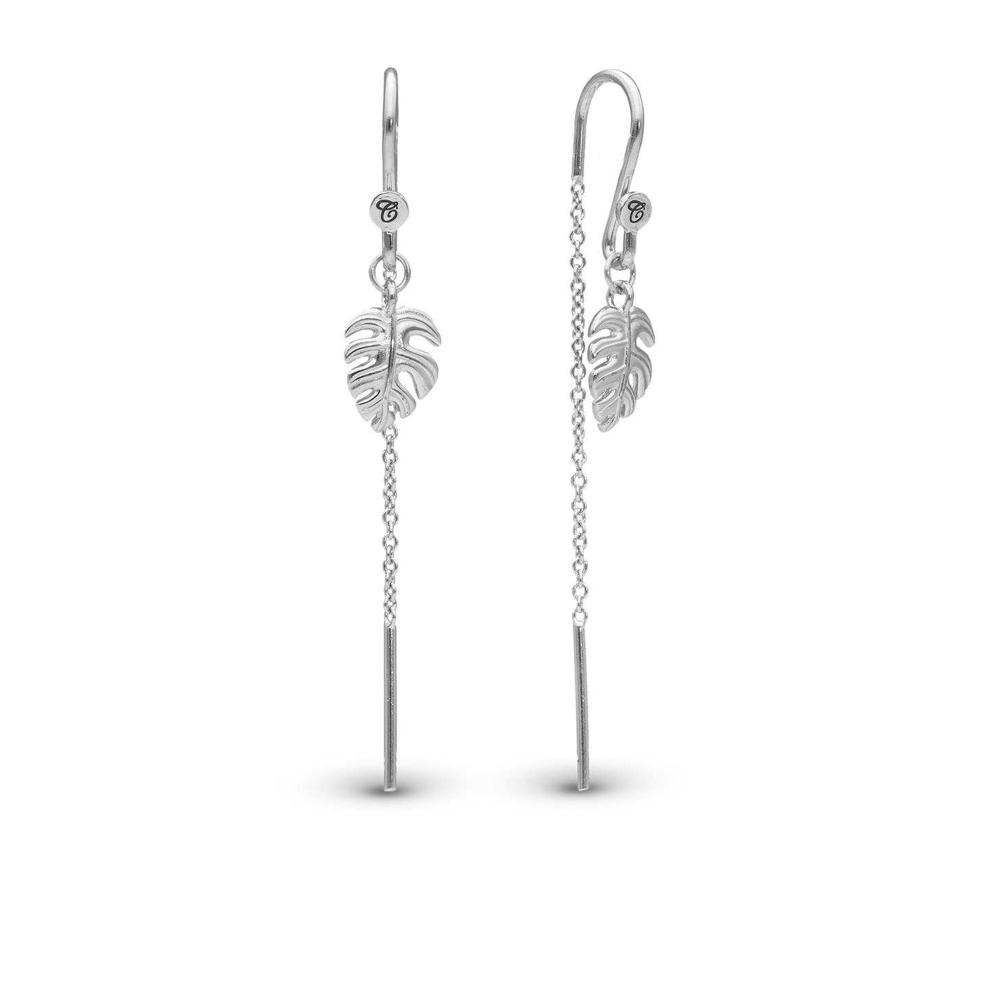 Long Rainforest Dangle Earring - Polished Sterling Silver