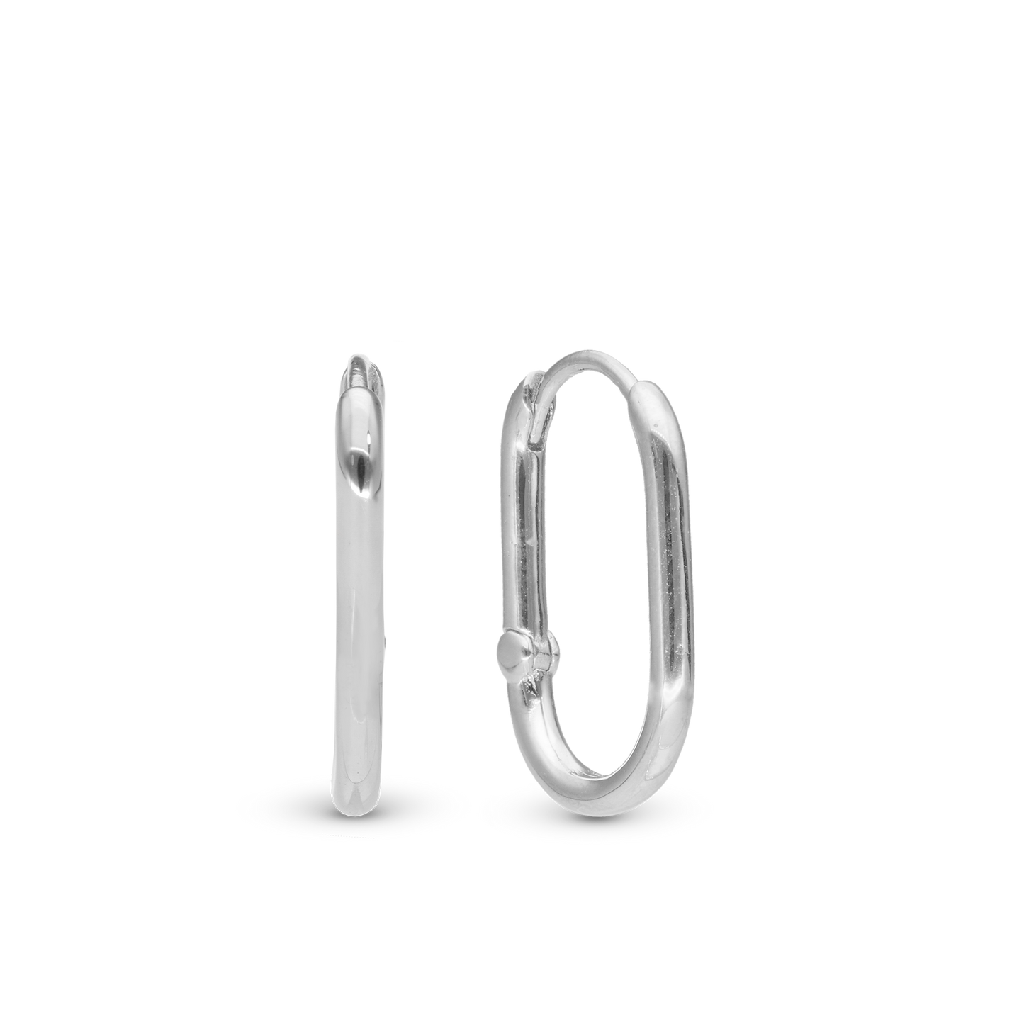 Rounded Hoops - Polished Sterling Silver