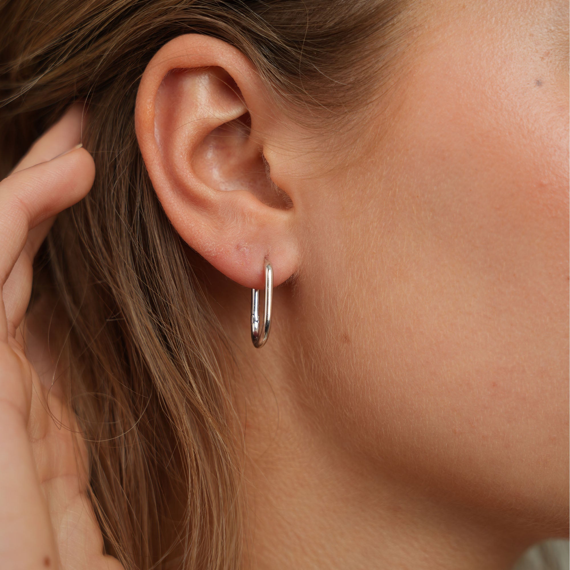 Rounded Hoops - Polished Sterling Silver