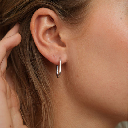 Rounded Hoops - Polished Sterling Silver