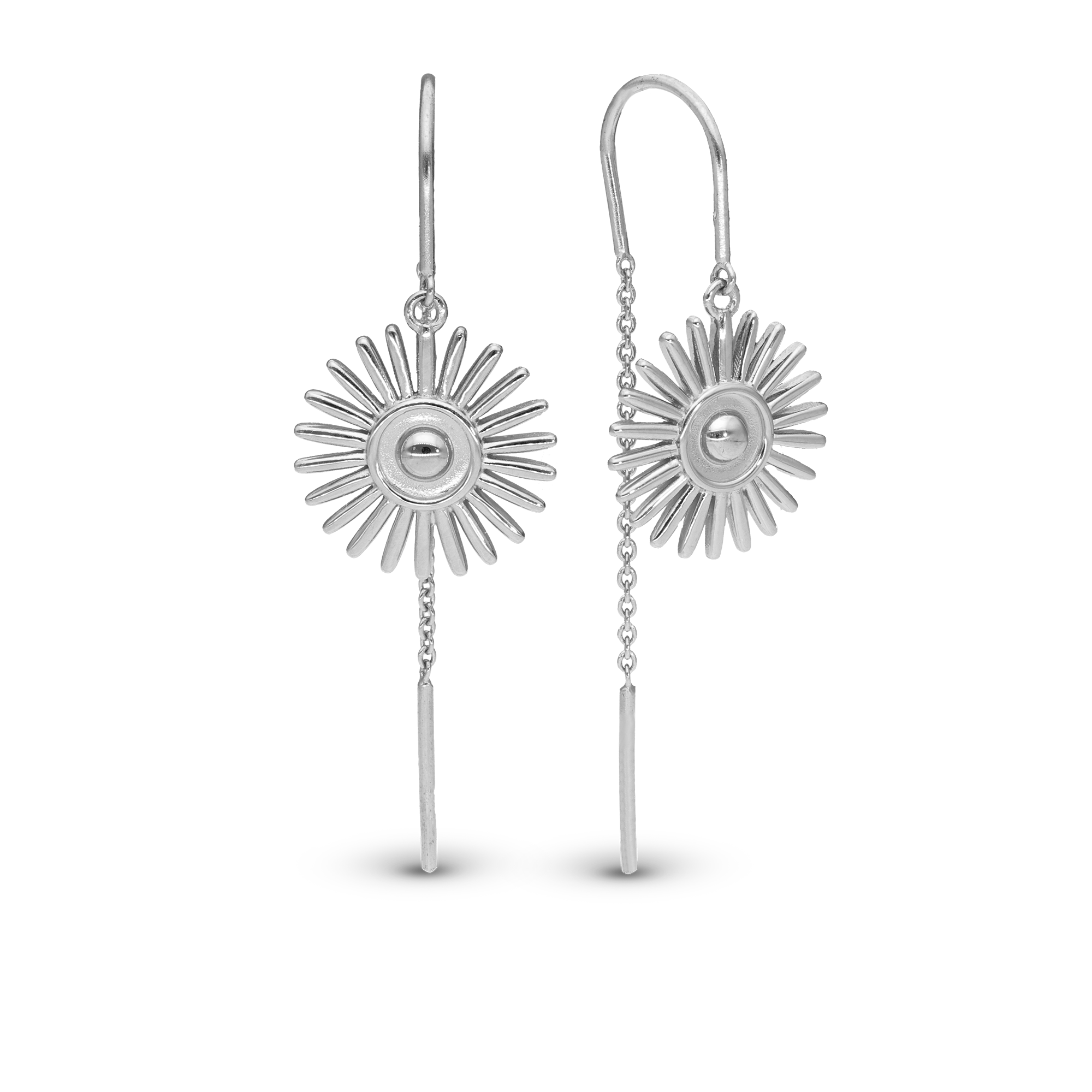 Sunshine Dangle Earring - Polished Sterling Silver