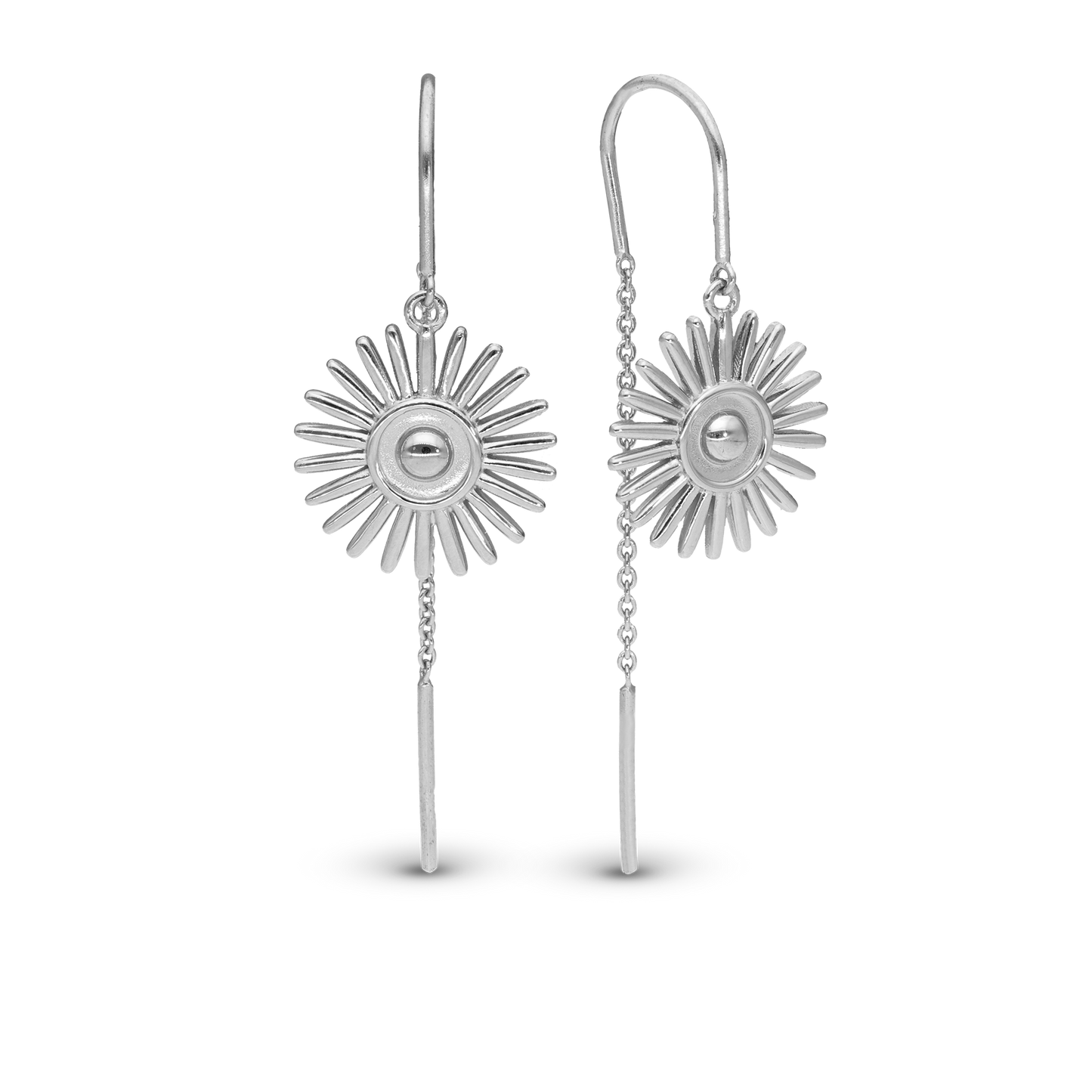 Sunshine Dangle Earring - Polished Sterling Silver
