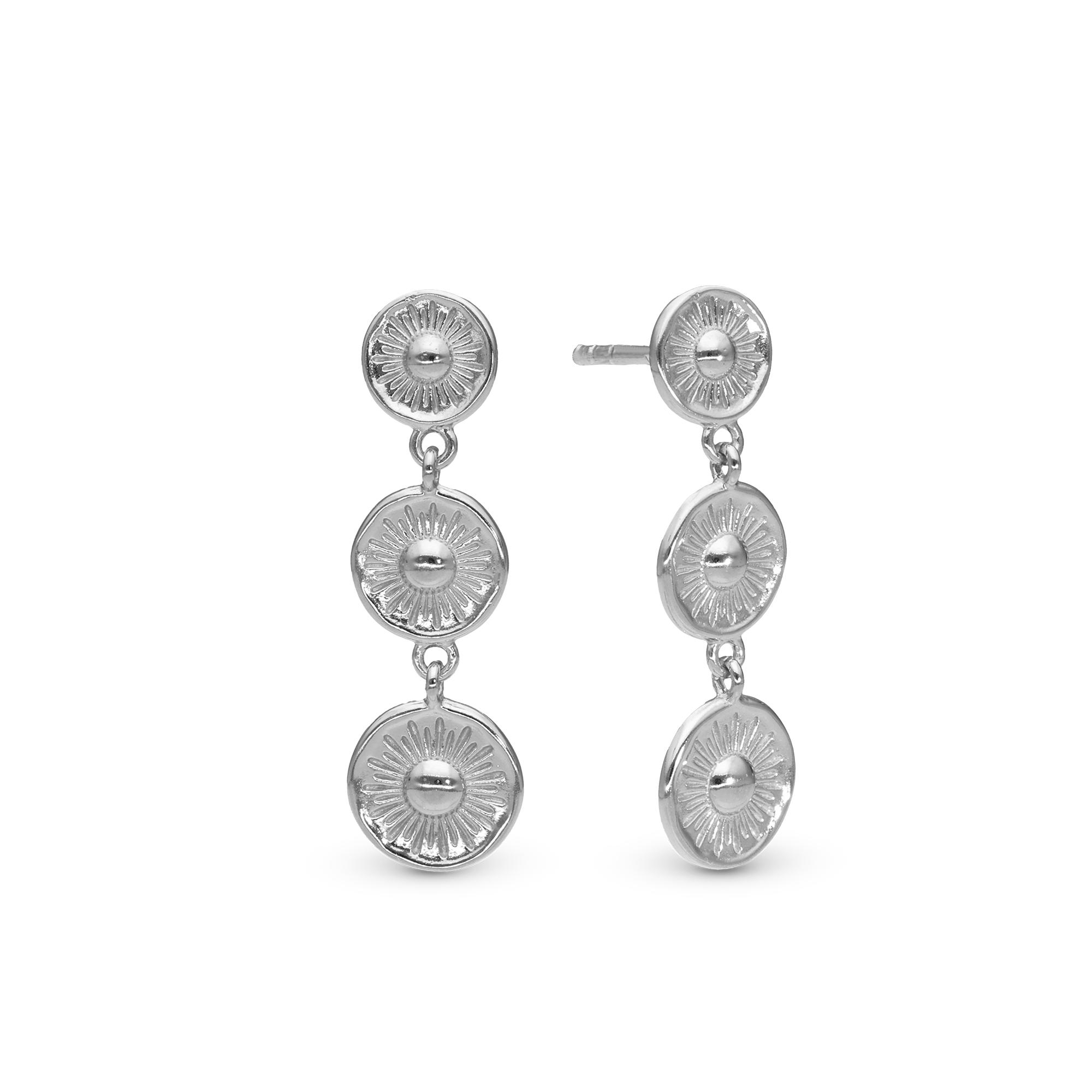 Magic Sun Dangle Earring - Polished Sterling Silver