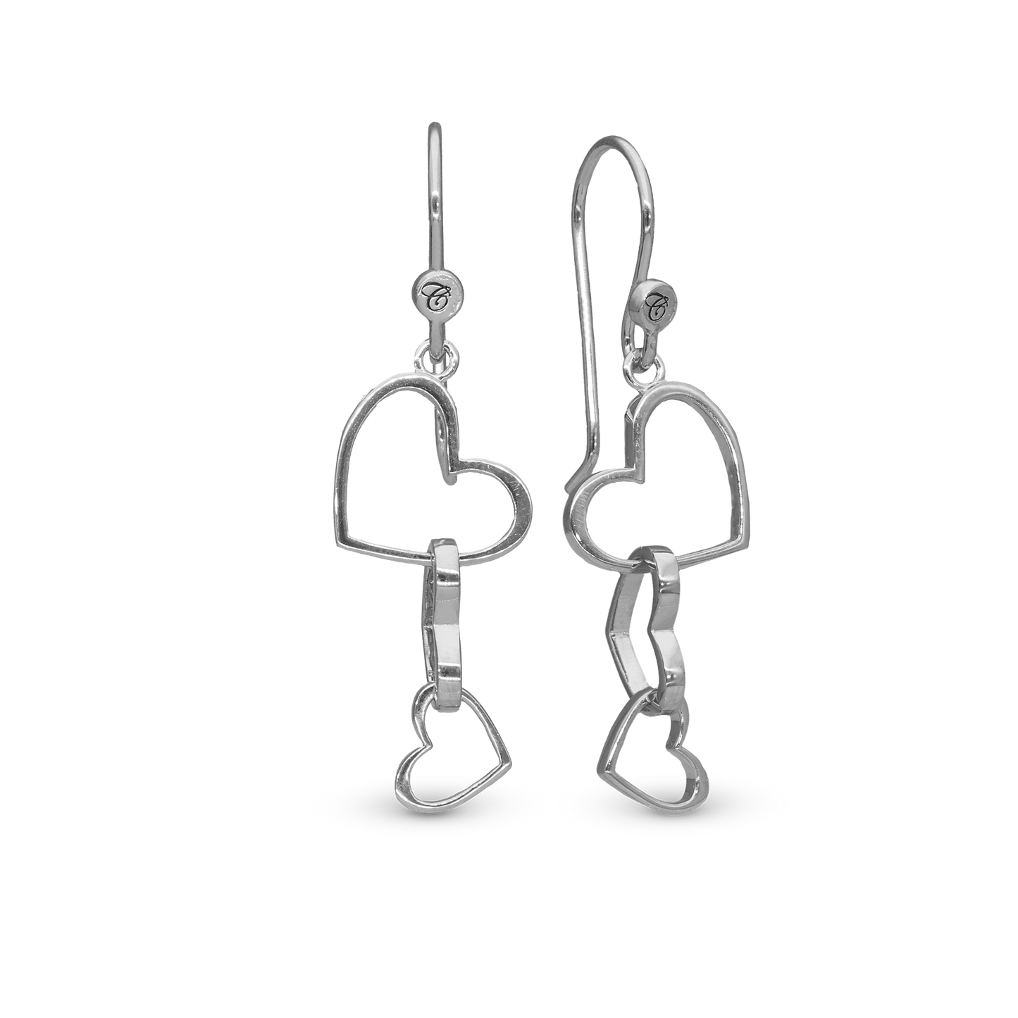 Dancing Love Dangle Earring - Polished Sterling Silver