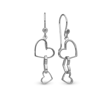 Dancing Love Dangle Earring - Polished Sterling Silver
