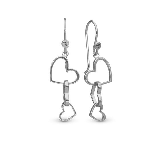 Dancing Love Dangle Earring - Polished Sterling Silver