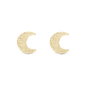Sparkling Moon Stud Earrings - Glitrende Gold Plated Sterling Silver