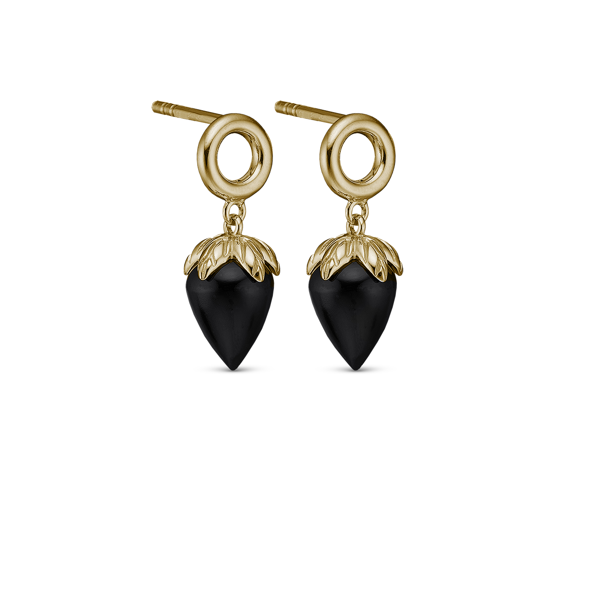 Black Chalcedony Stud Earrings - CHRISTINA