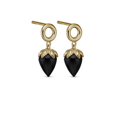 Black Chalcedony Stud Earrings - CHRISTINA