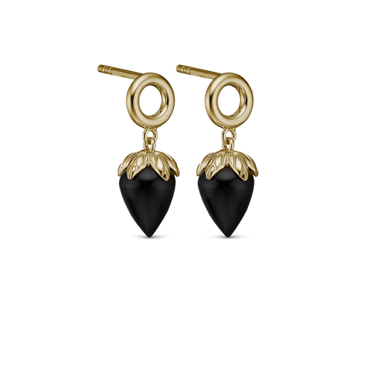 Black Chalcedony Stud Earrings - CHRISTINA