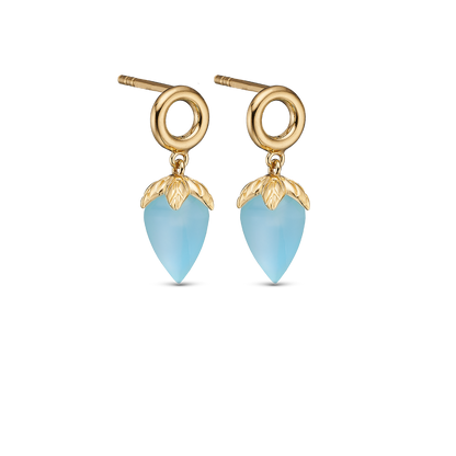 Blue Chalcedony Stud Earrings - CHRISTINA