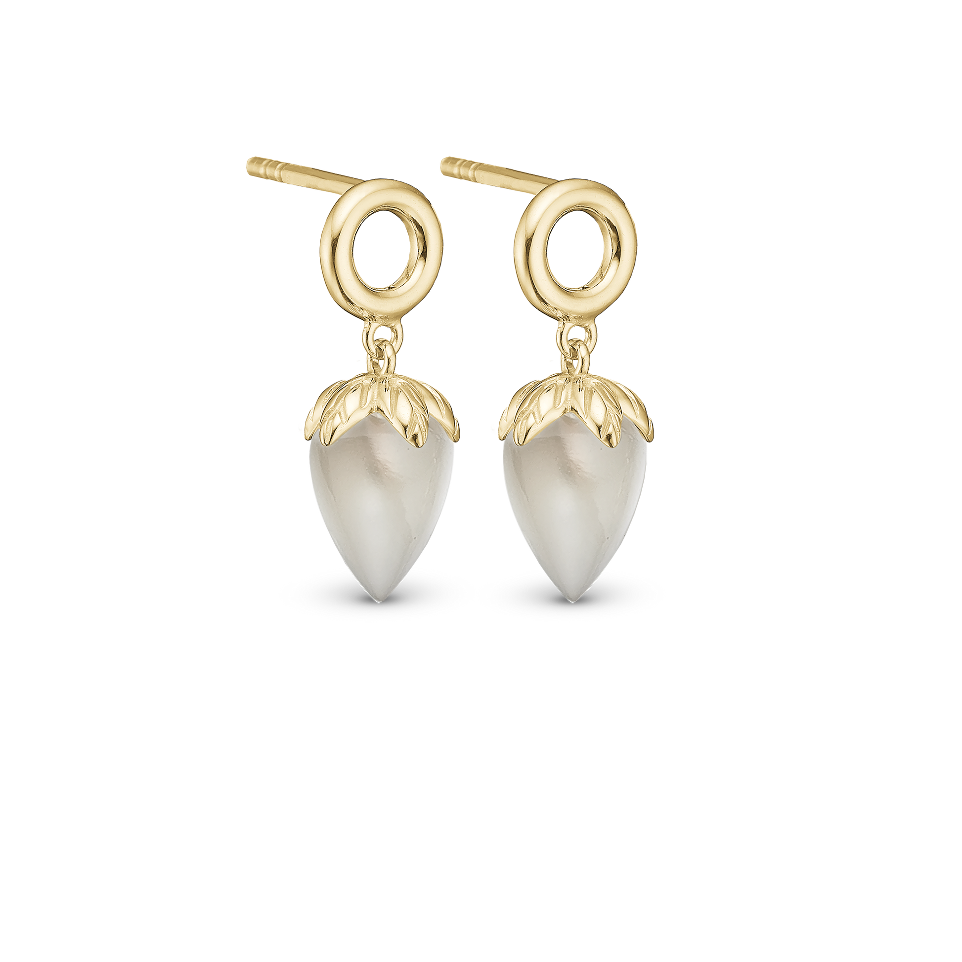 Grey Moonstone Stud Earrings - CHRISTINA