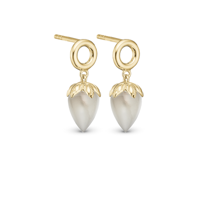 Grey Moonstone Stud Earrings - CHRISTINA