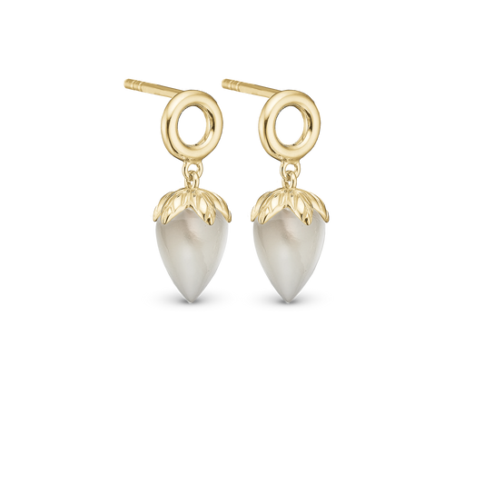 Grey Moonstone Stud Earrings - CHRISTINA