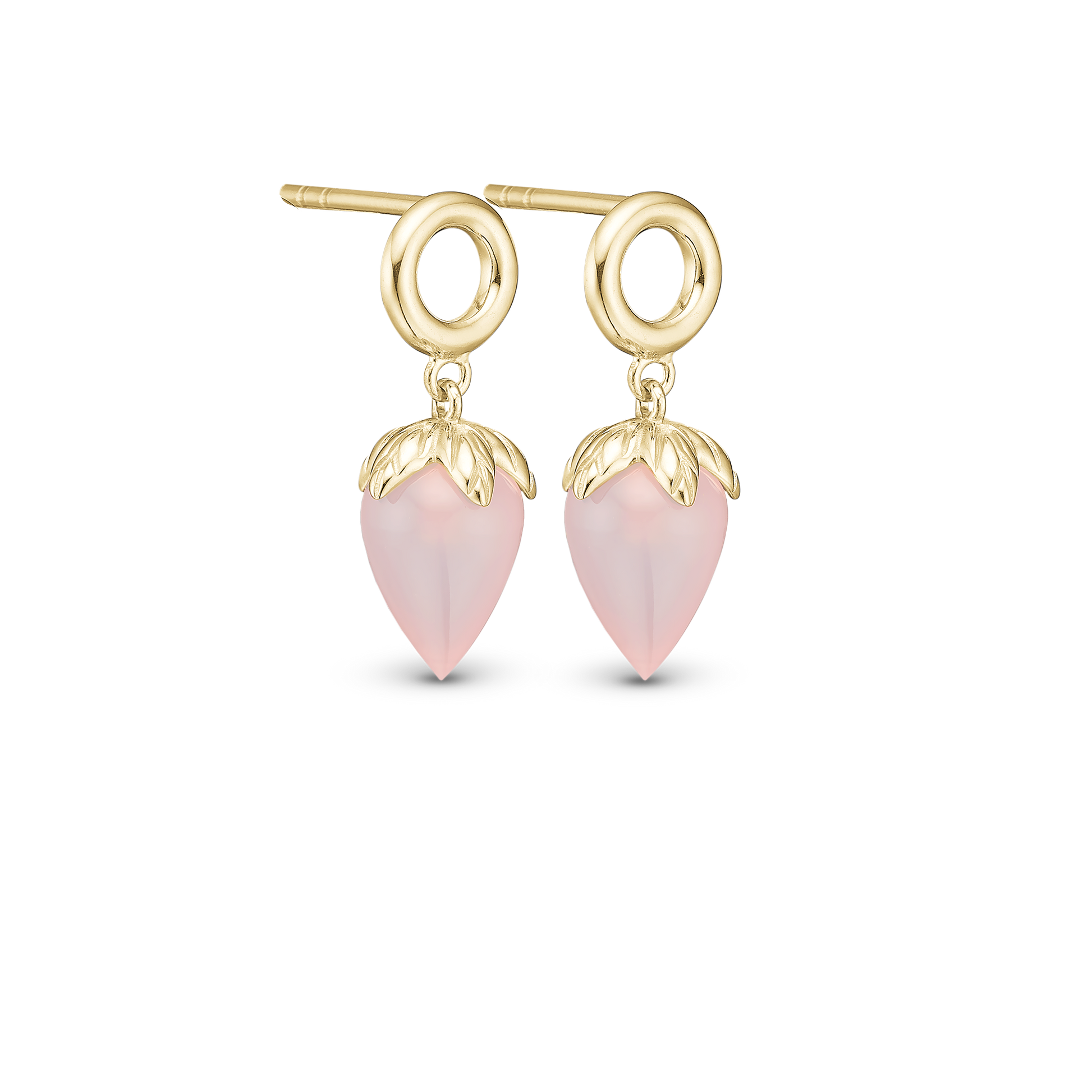 Pink Chalcedony Stud Earrings - CHRISTINA