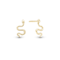 Snake Stud Earrings - Polished Gold Plated Sterling Silver