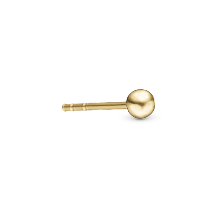 Ball Simple Earring Stud / Single Stud - Polished Gold Plated Sterling Silver