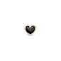 Black Heart Simple Earring Stud / Single Stud - Gold Plated Sterling Silver