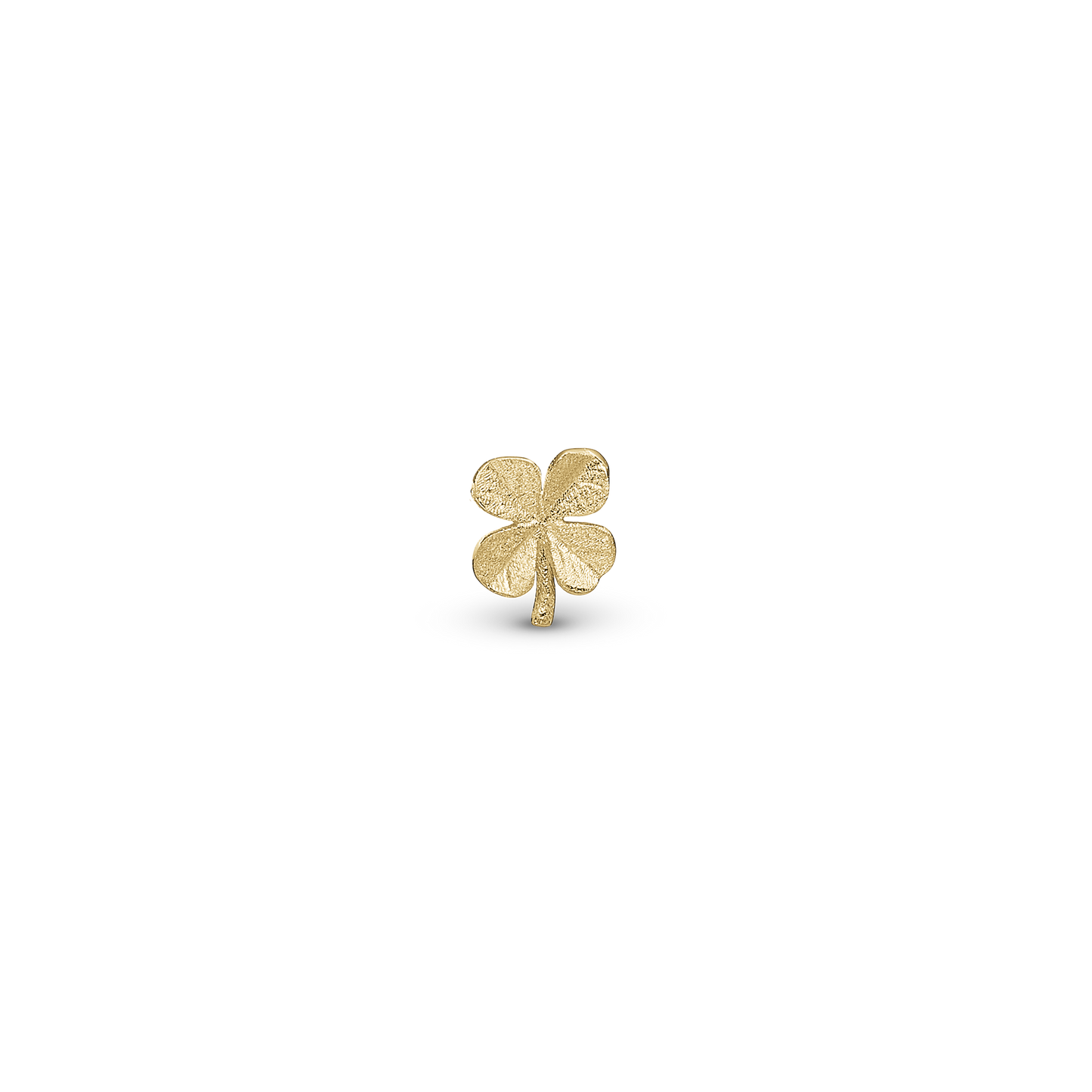 FoWatch Leaf Clover Simple Earring Stud / Single Stud - Gold Plated Sterling Silver