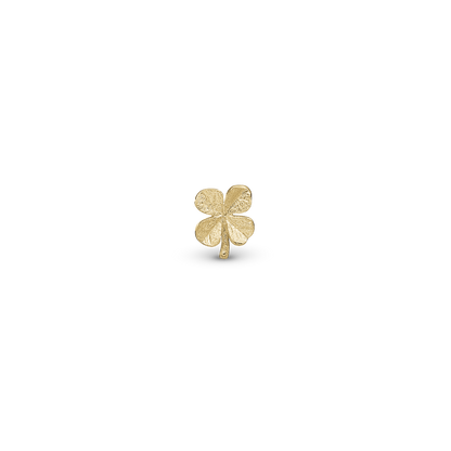 FoWatch Leaf Clover Simple Earring Stud / Single Stud - Gold Plated Sterling Silver