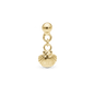 Dangling Clam shell Simple Earring Stud / Single Stud - Polished Gold Plated Sterling Silver