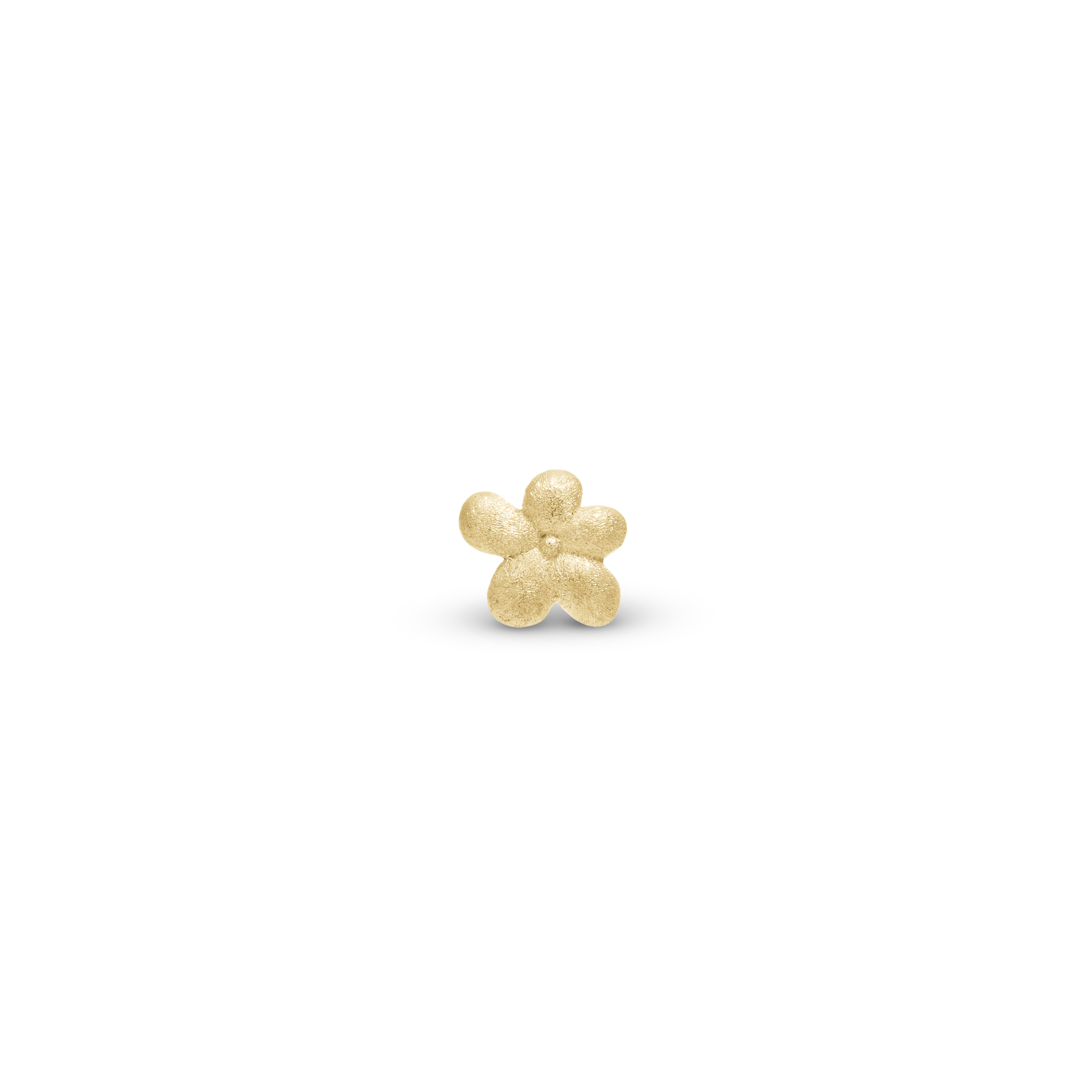 Graceful Flower Simple Earring Stud / Single Stud - Matte Gold Plated Sterling Silver