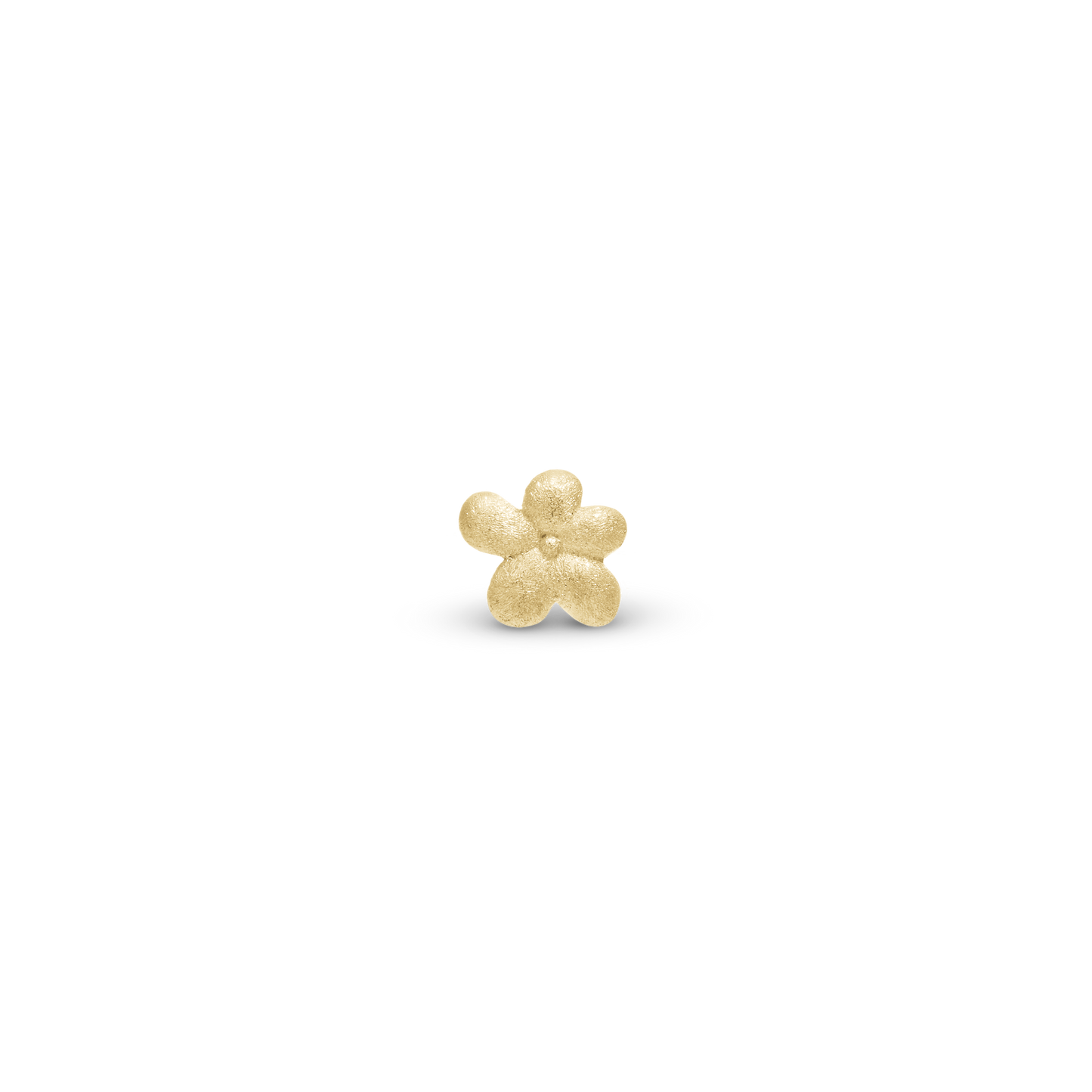 Graceful Flower Simple Earring Stud / Single Stud - Matte Gold Plated Sterling Silver