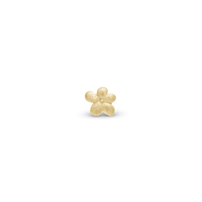 Graceful Flower Simple Earring Stud / Single Stud - Matte Gold Plated Sterling Silver