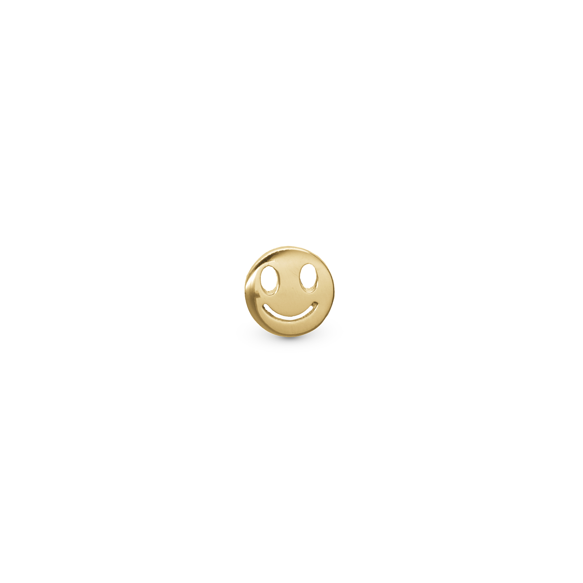 Smiling Simple Earring Stud / Single Stud - Polished Gold Plated Sterling Silver