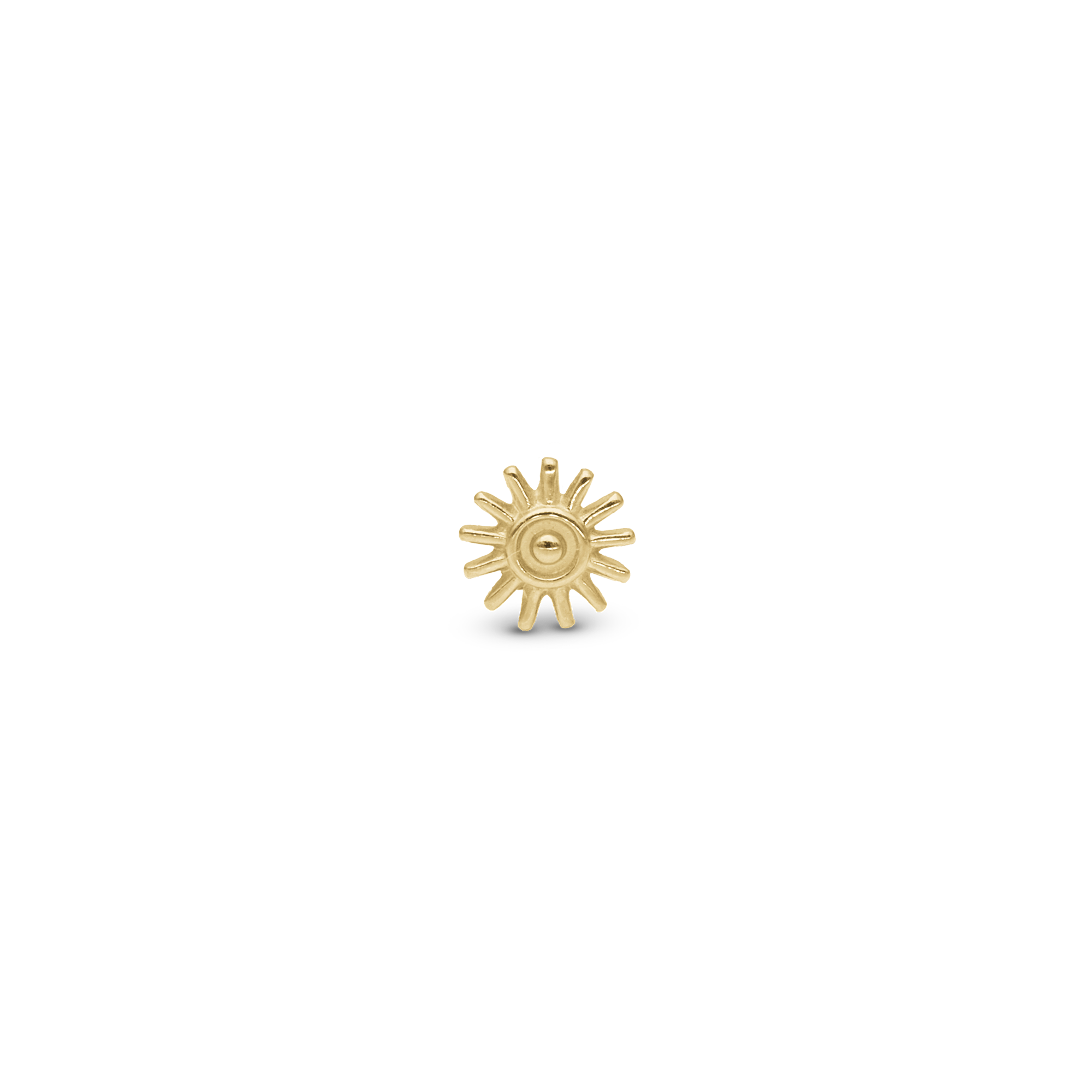Sunshine Simple Earring Stud / Single Stud - Polished Gold Plated Sterling Silver