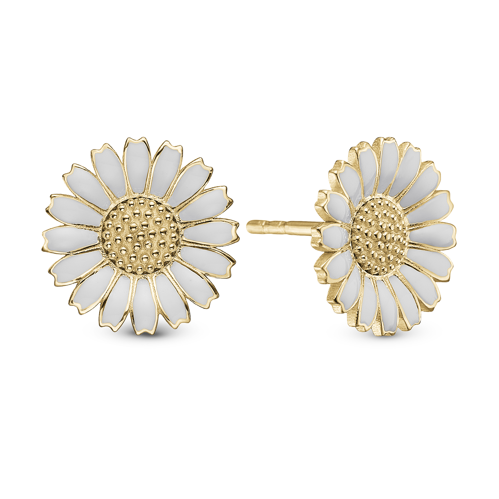 Marguerite 12mm Stud Earrings - Gold Plated Sterling Silver