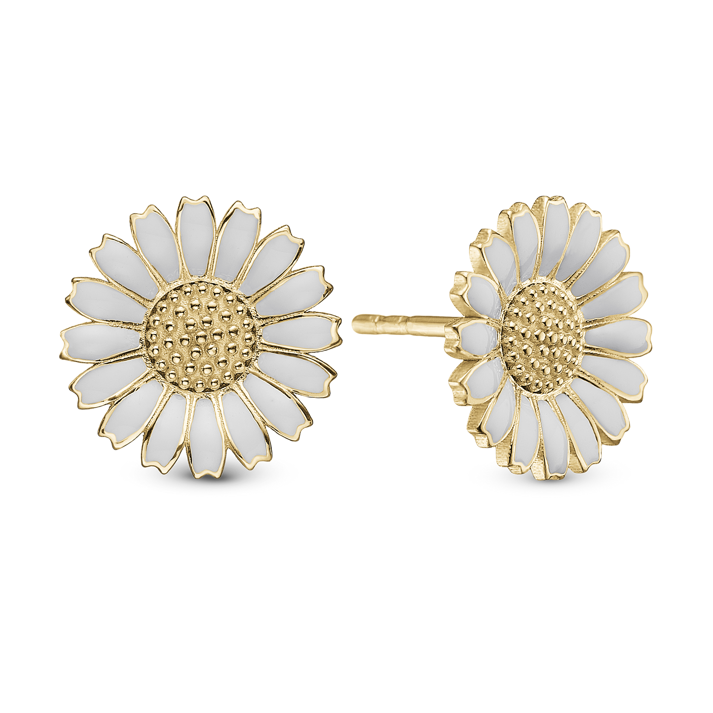 Marguerite 12mm Stud Earrings - Gold Plated Sterling Silver