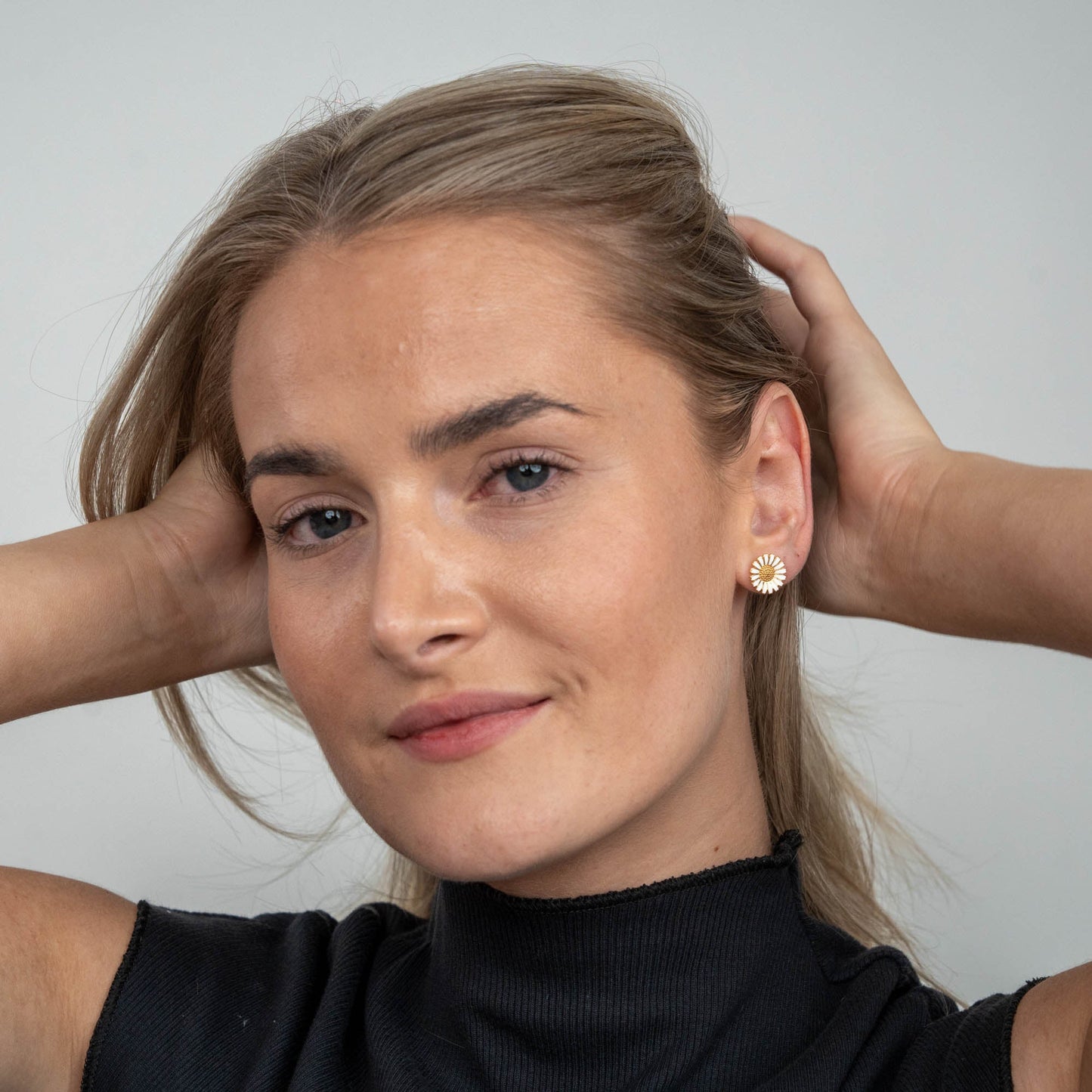 Marguerite 12mm Stud Earrings - Gold Plated Sterling Silver