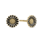 Marguerite black 8mm Stud Earrings - Gold Plated Sterling Silver