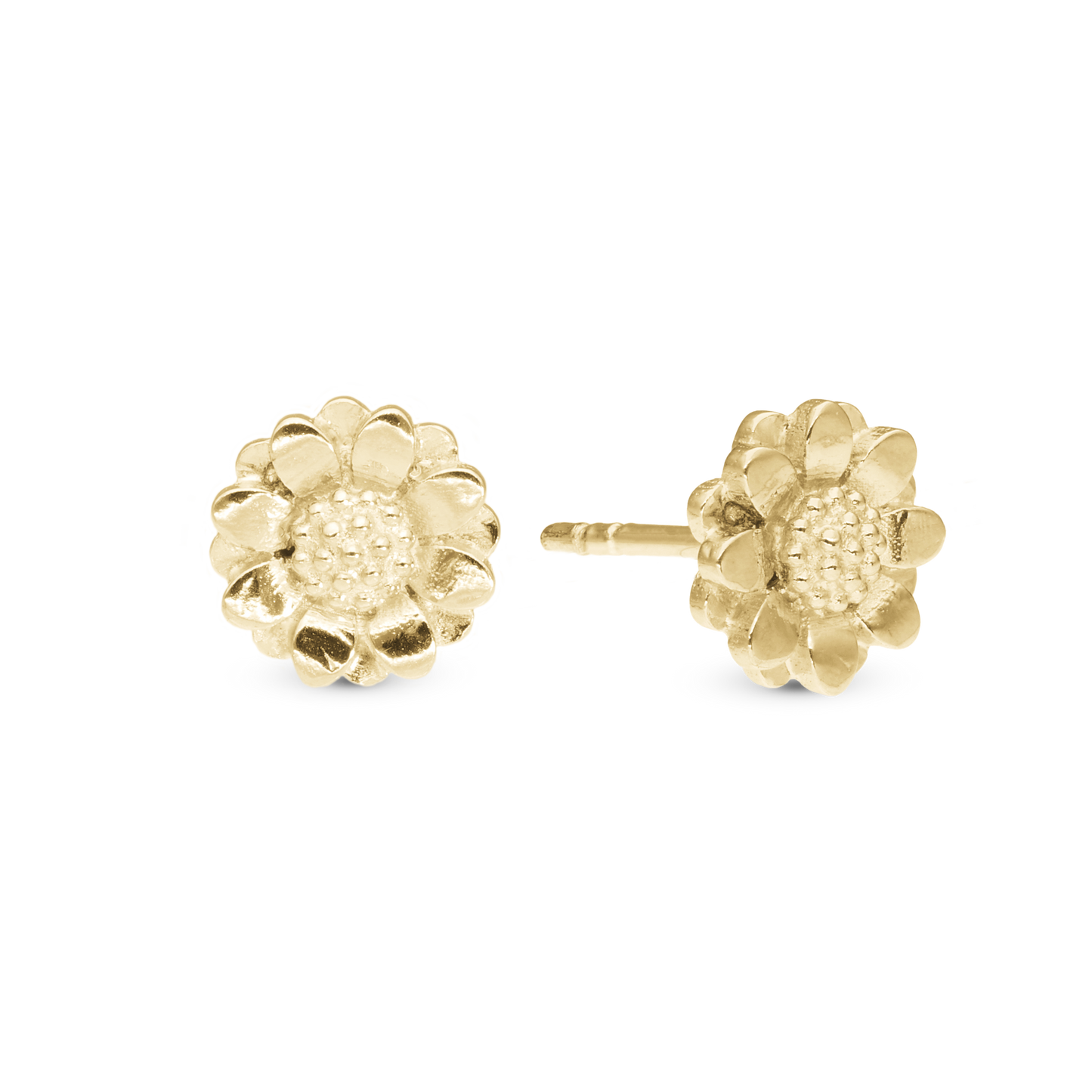 Windflower Stud Earrings - Polished Gold Plated Sterling Silver