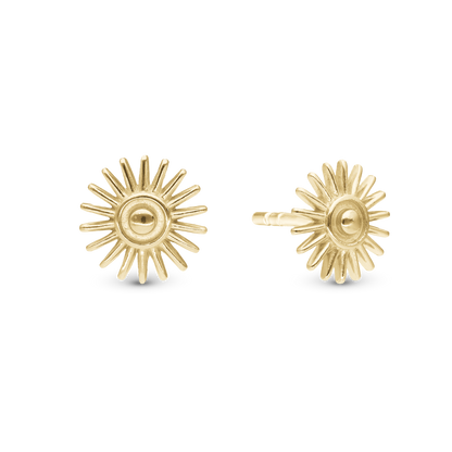 Sunshine Stud Earrings - Polished Gold Plated Sterling Silver