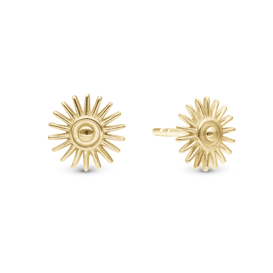 Sunshine Stud Earrings - Polished Gold Plated Sterling Silver