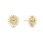 Sunshine Stud Earrings - Polished Gold Plated Sterling Silver