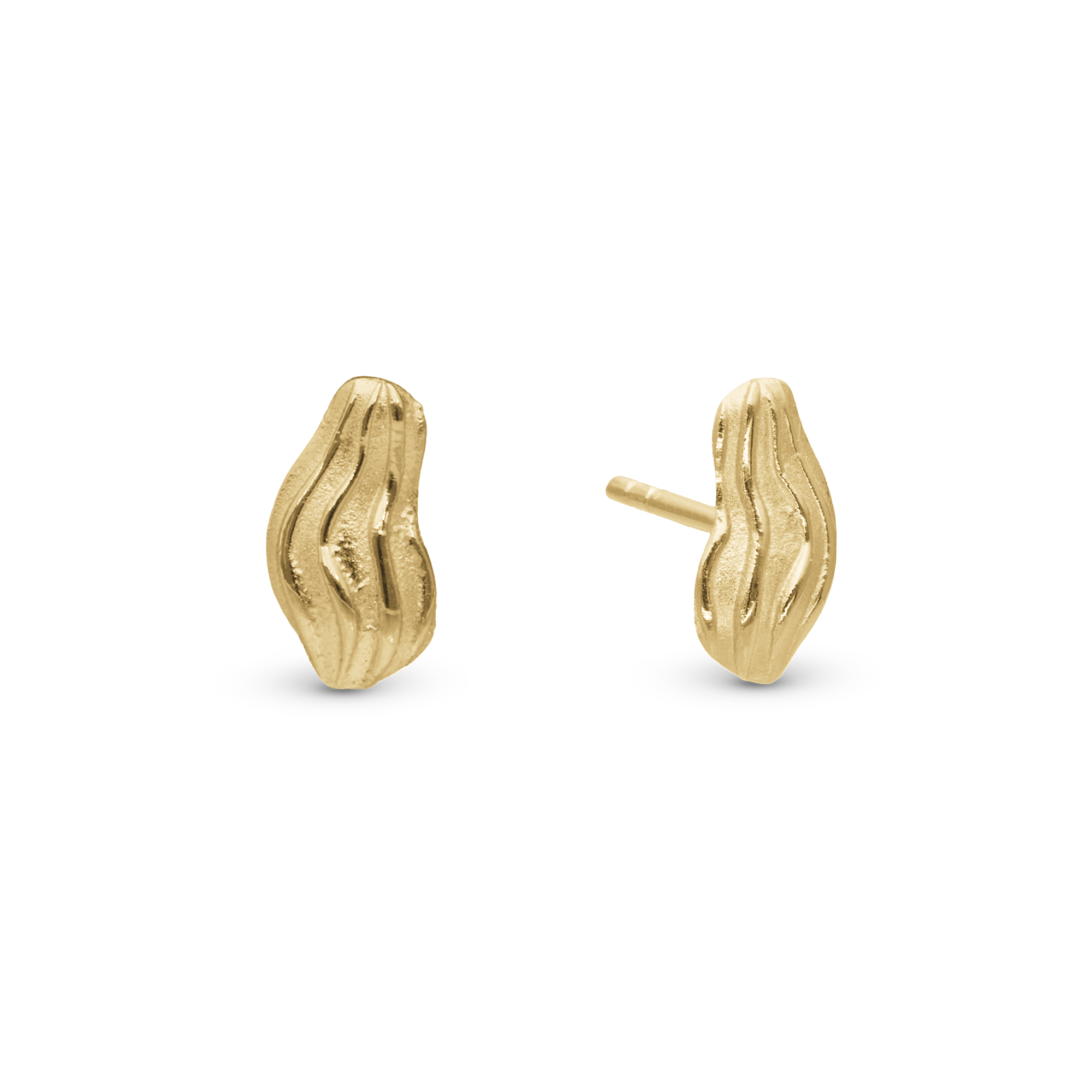 Ocean Spectacle Stud Earrings - Polished Gold Plated Sterling Silver