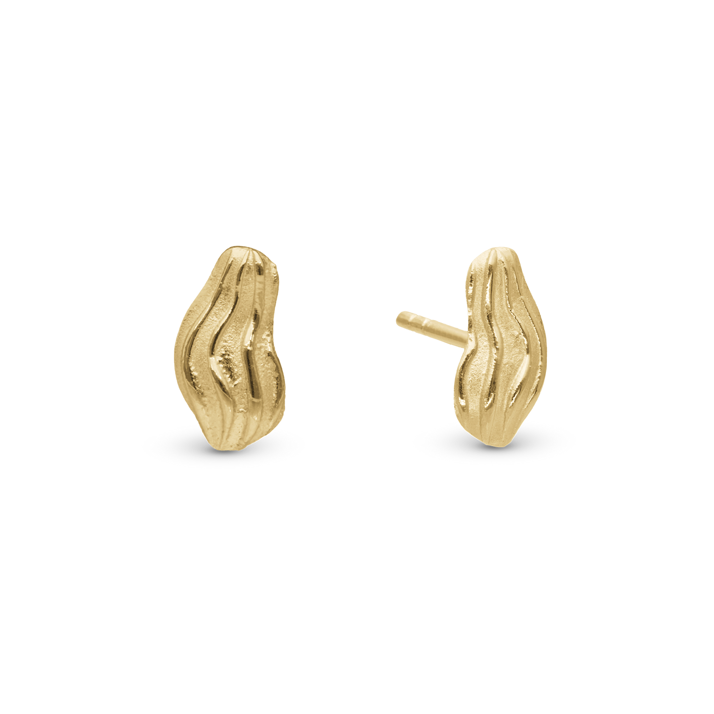 Ocean Spectacle Stud Earrings - Polished Gold Plated Sterling Silver