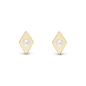 Topaz Kites Stud Earrings - Gold Plated Stud Earrings - Matte Gold Plated Sterling Silver with 2 white Topas