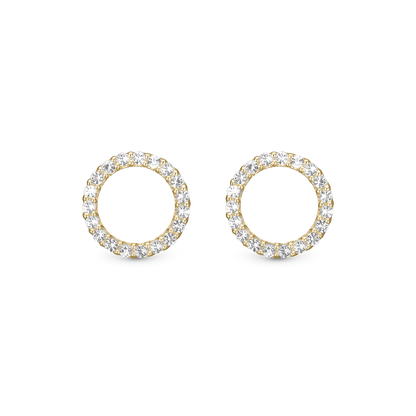 Topaz Sparkling Circle Stud Earrings Stud Earrings - CHRISTINA