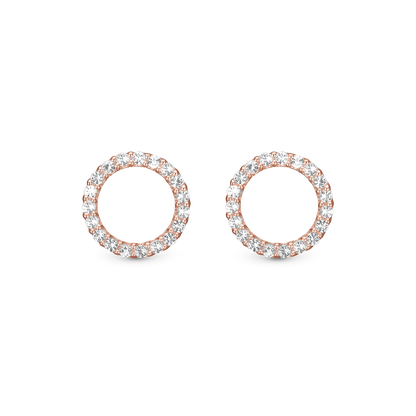 Topaz Sparkling Circle Stud Earrings Stud Earrings - CHRISTINA