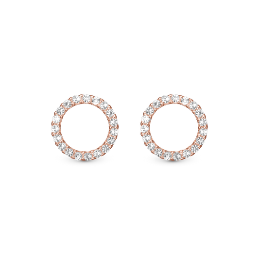 Topaz Sparkling Circle Stud Earrings Stud Earrings - CHRISTINA