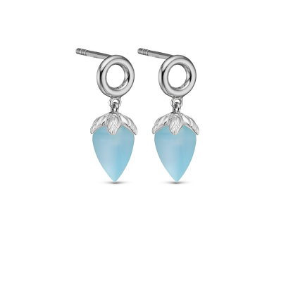 Blue Chalcedony Stud Earrings - CHRISTINA