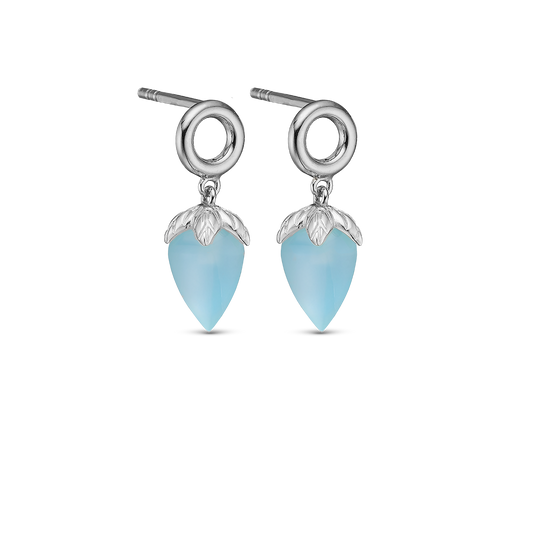 Blue Chalcedony Stud Earrings - CHRISTINA