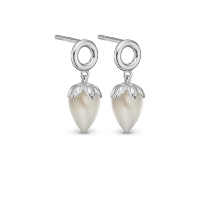 Grey Moonstone Stud Earrings - CHRISTINA